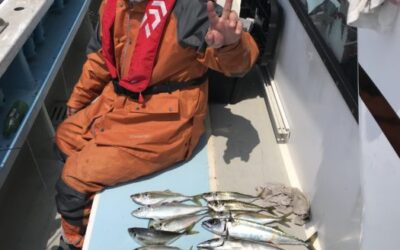 22日大山沖アジ、サバ釣り🎣