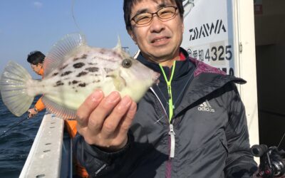 25日カワハギ&フグ釣り
